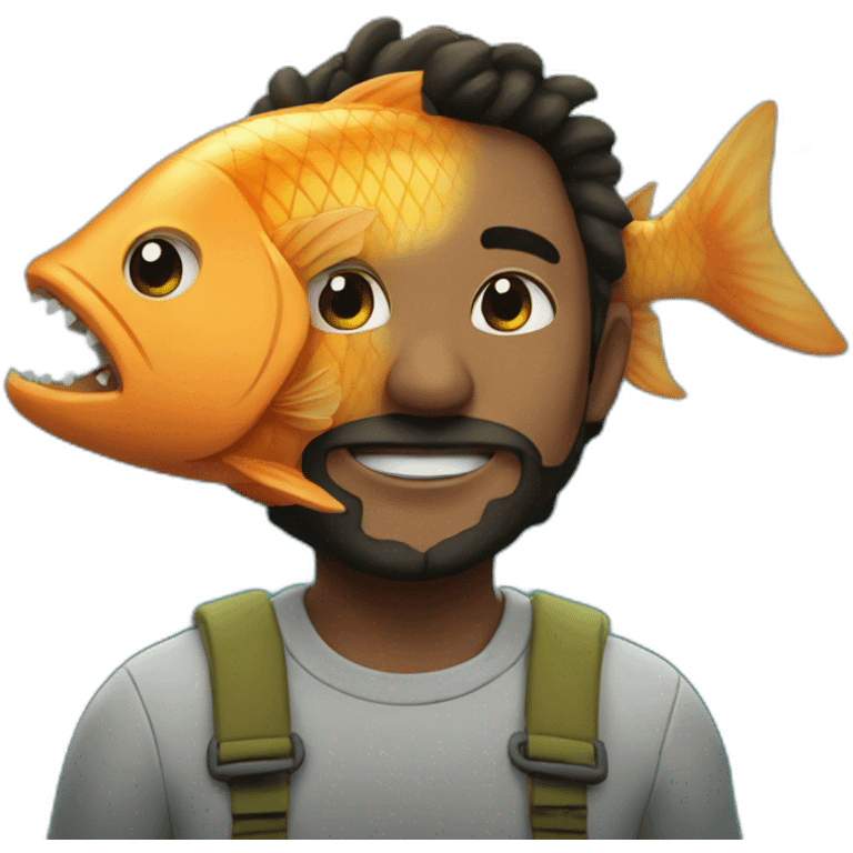 Jonah inside the fish emoji