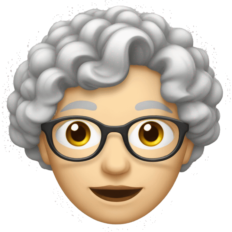 Oma mit falten und kuzen grauen locken  emoji