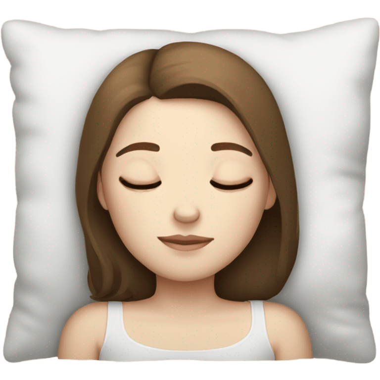 Pale skin and brown hair girl sleeping  emoji