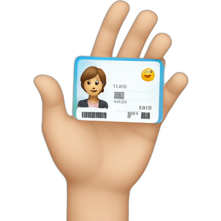 hand holding id card emoji