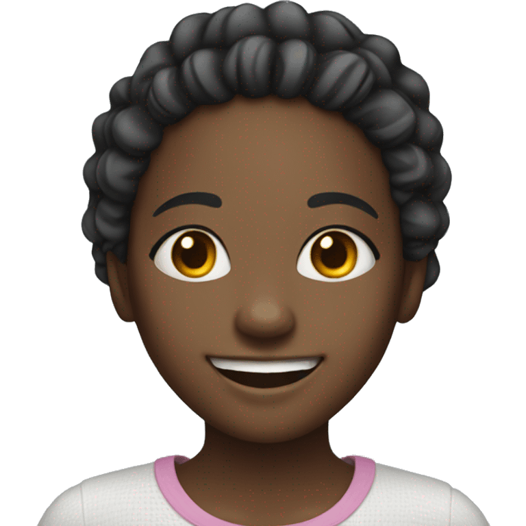 Black girl with braces smiling  emoji