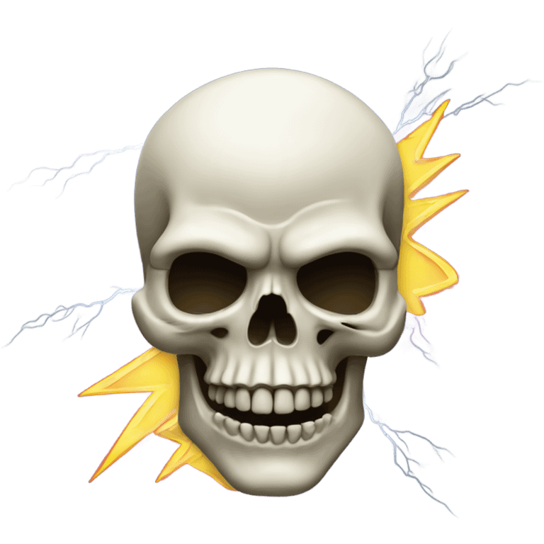 Hawaiian Skull with lightening bolt emoji