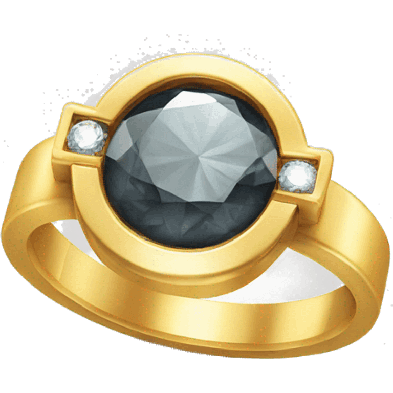 Gold ring with a diamond  emoji