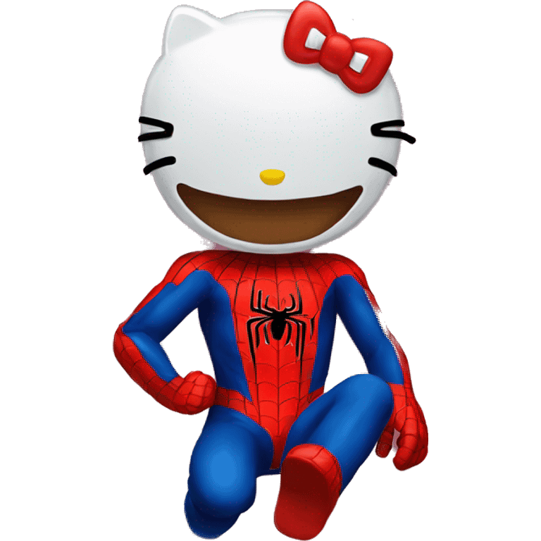 Hello kitty with spiderman emoji