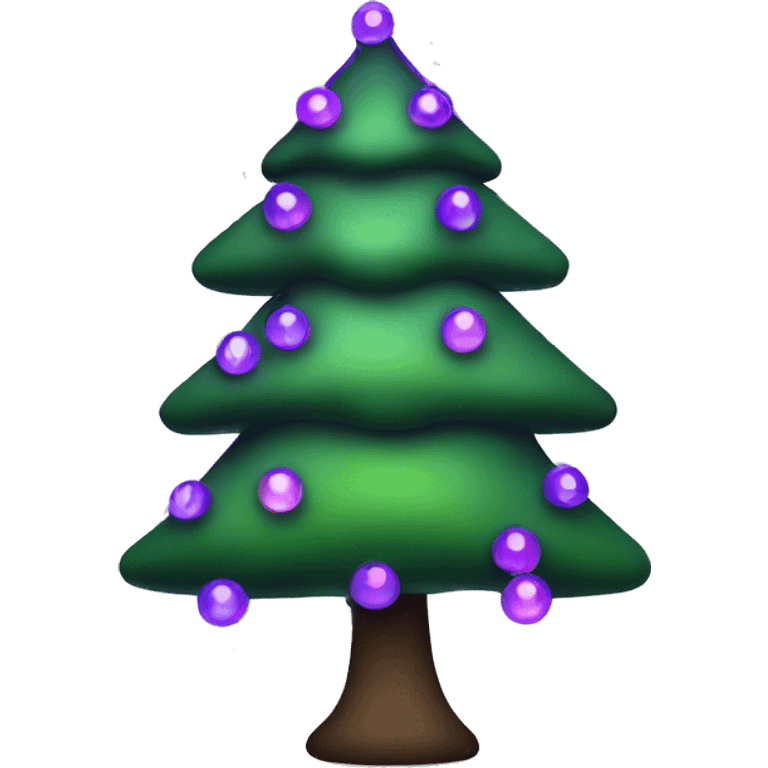 Christmas tree with purple lights emoji