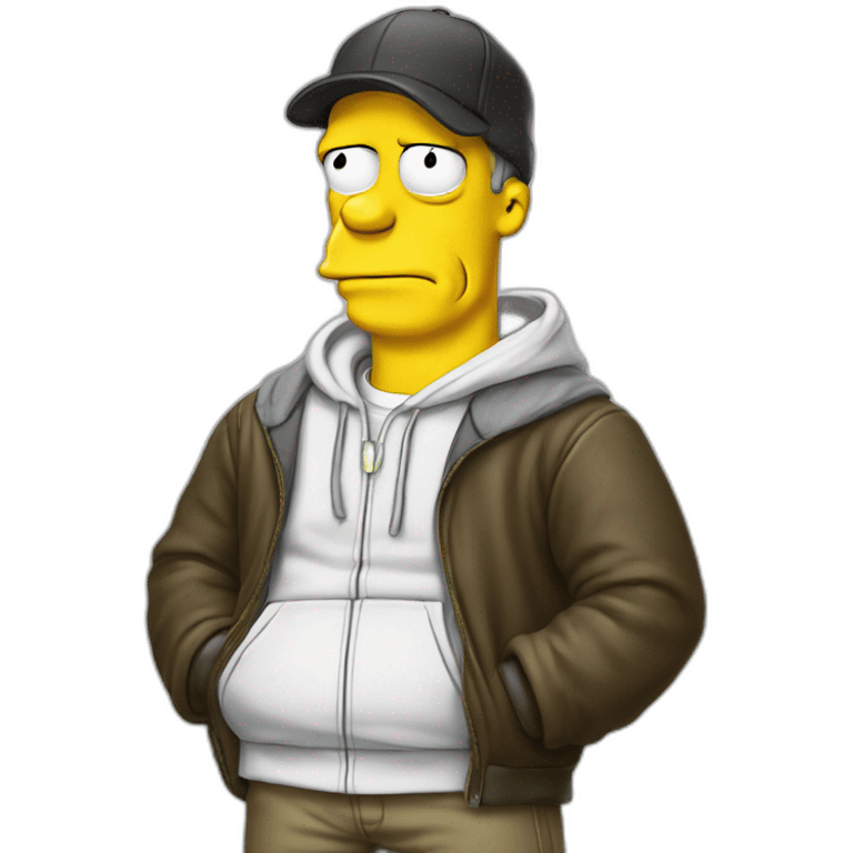 Homer simpsons with hoodie emoji