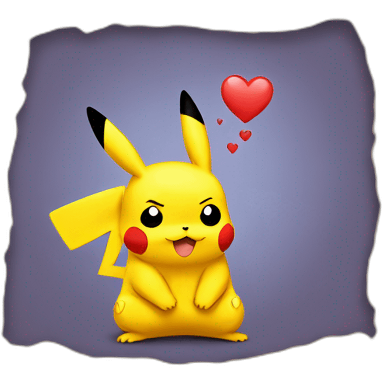 Pikachu kissing emoji