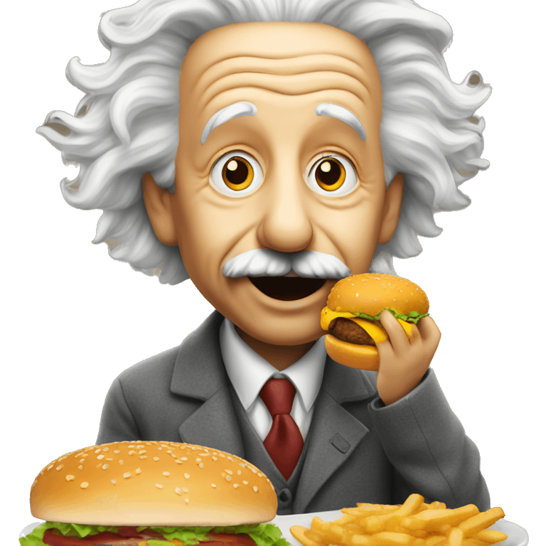 Einstein eats a burger emoji