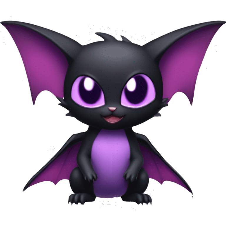 Cool Cute Edgy Dark Black Red Purple Batty Chibi Noibat-Cat-Pokémon-Fakémon-hybrid emoji