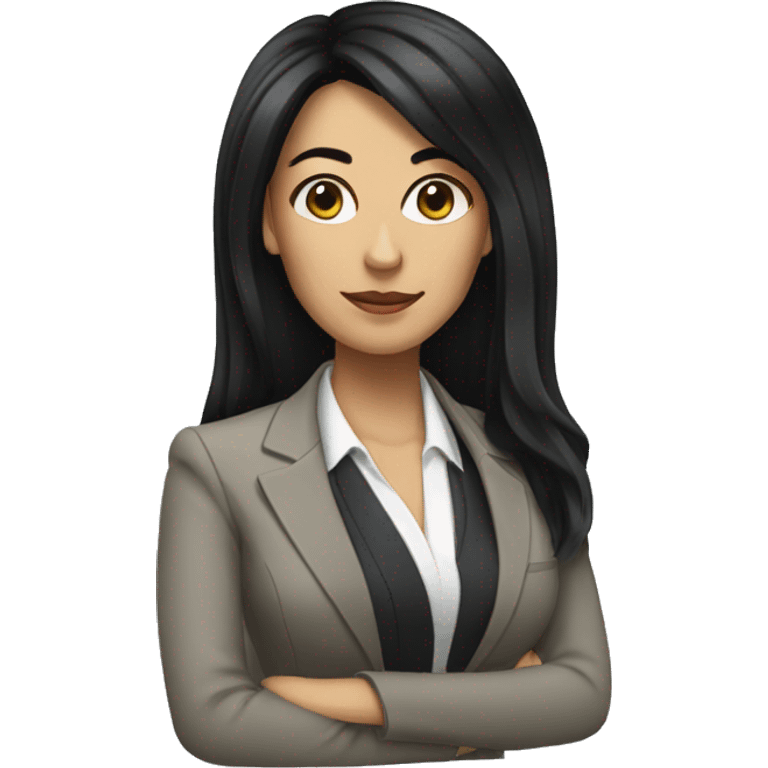 Female defense attorney with long black hair emoji