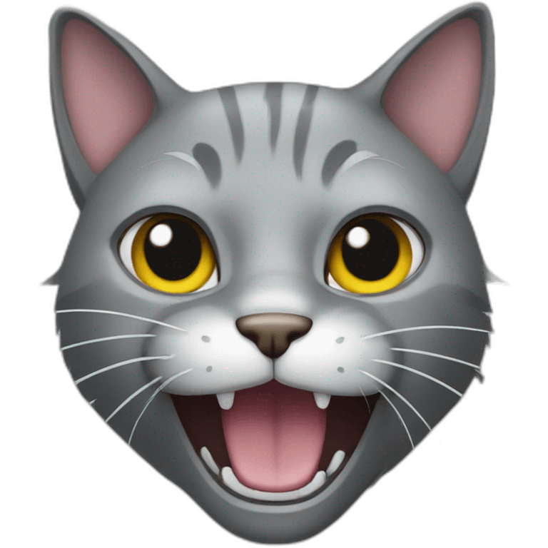 Freaky grey cat emoji