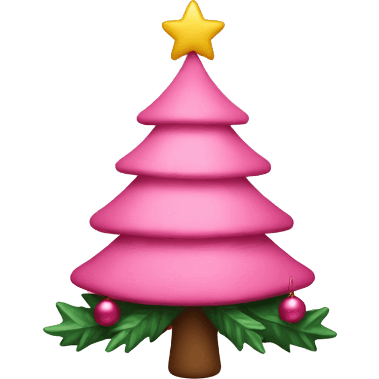 a cute pink christmas tree emoji