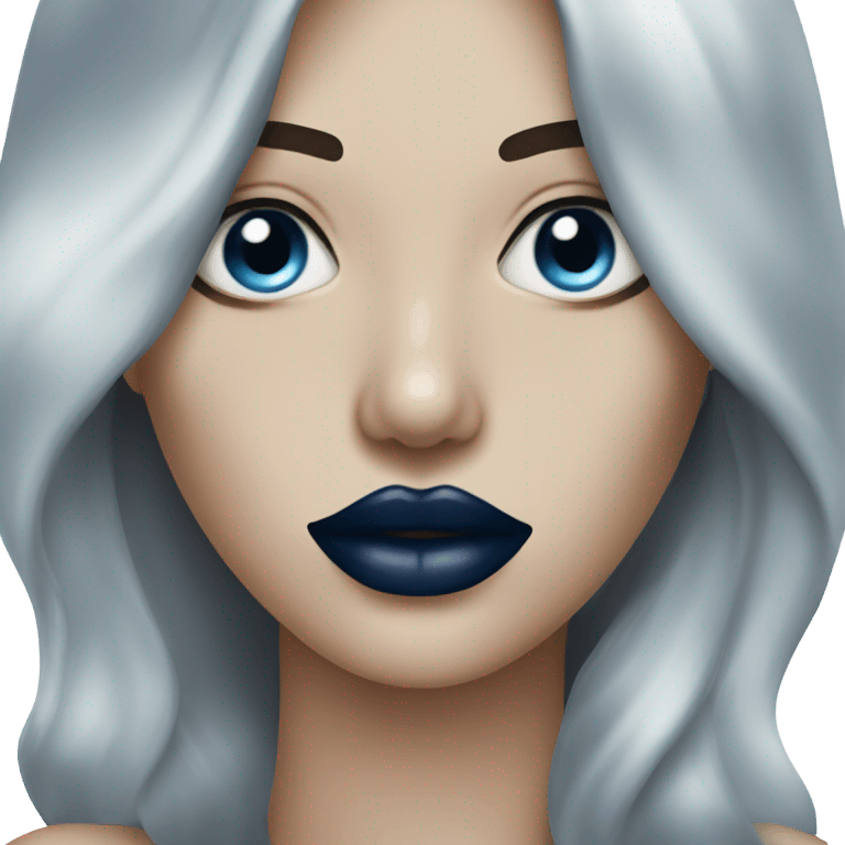 realistic dark blue lips emoji