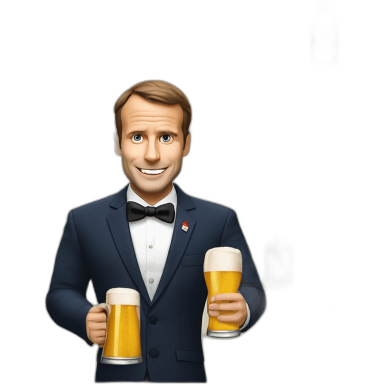 Macron qui boit une bière emoji