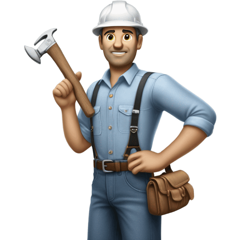 photorealistic blue collar worker 1950s emoji