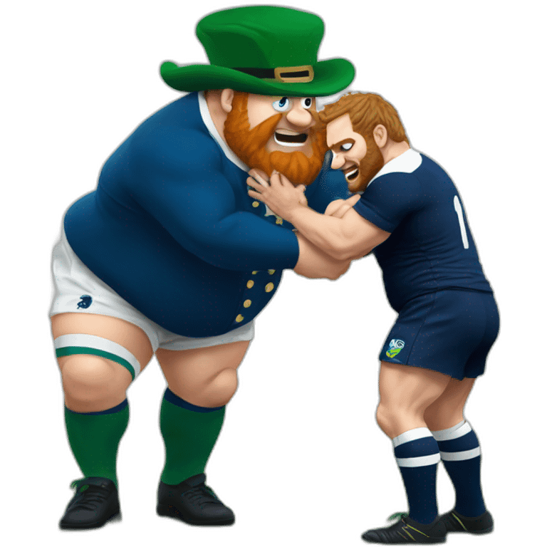 scotland rugby spanking a leprechaun emoji