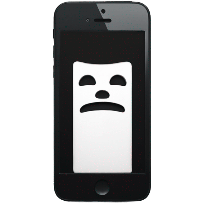 iPhone black screen with a white button  emoji