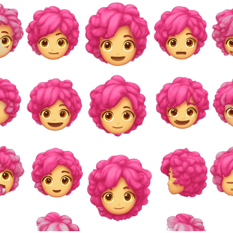 Ragazzo capelli ricci sopra e corti ai lati, i lati hanno colore rosa  emoji