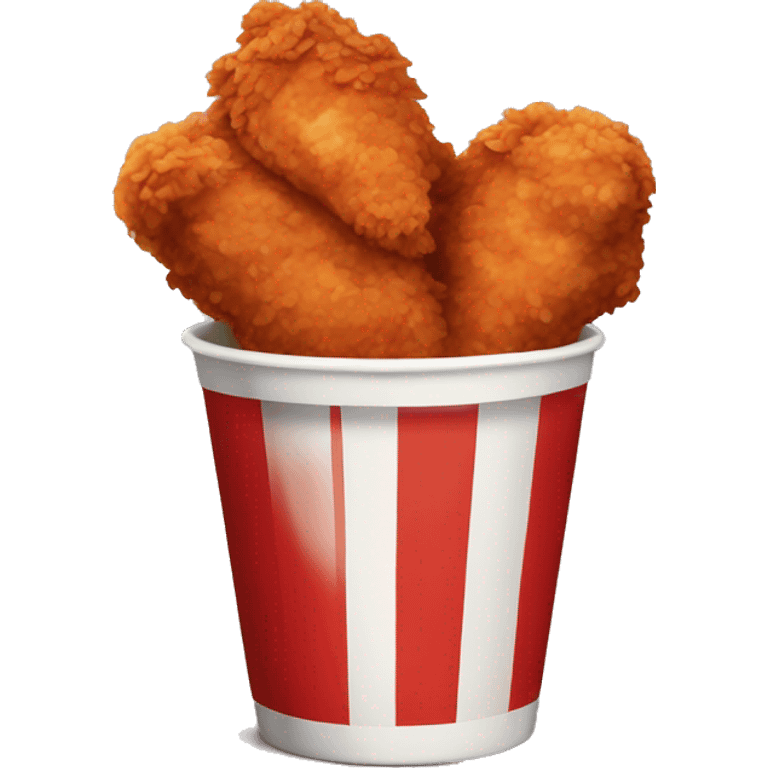 Red and white striped cup of fried chicken emoji