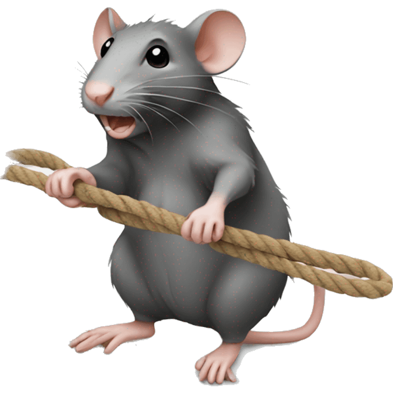 rat pulling rope emoji