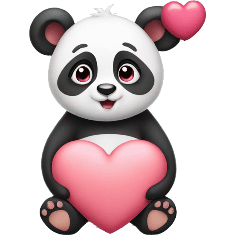 cute panda with big heart and a name TARA under her. emoji