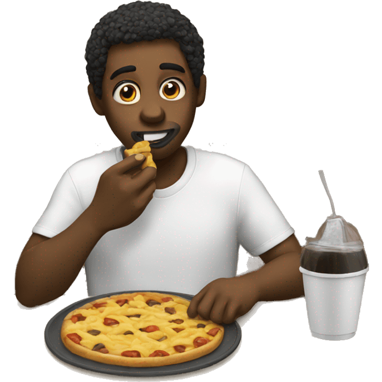 Black guy eating emoji