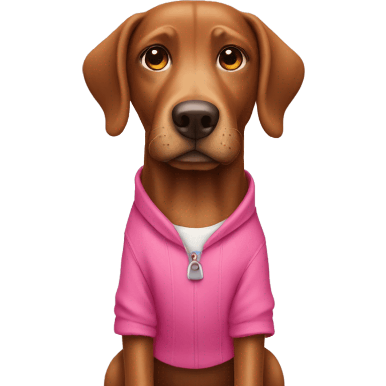 Brown dog with pink clothes emoji