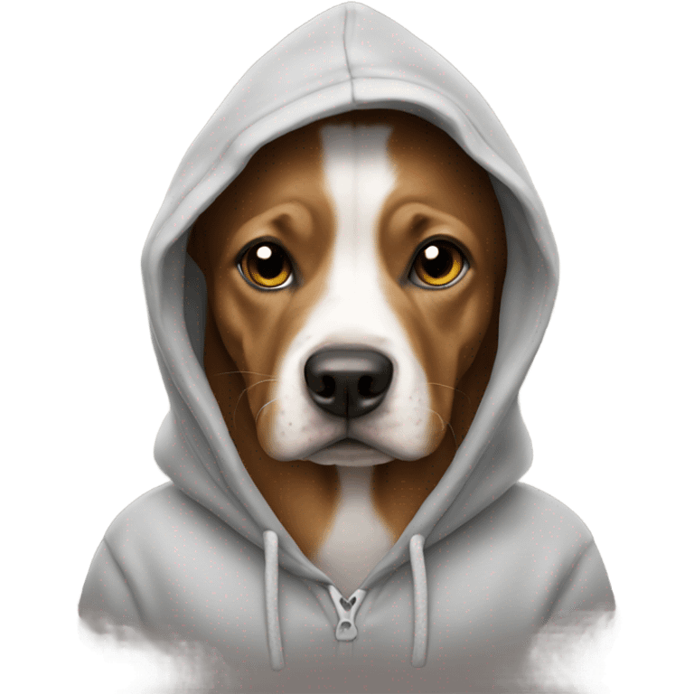 Dog wearing hoodie emoji