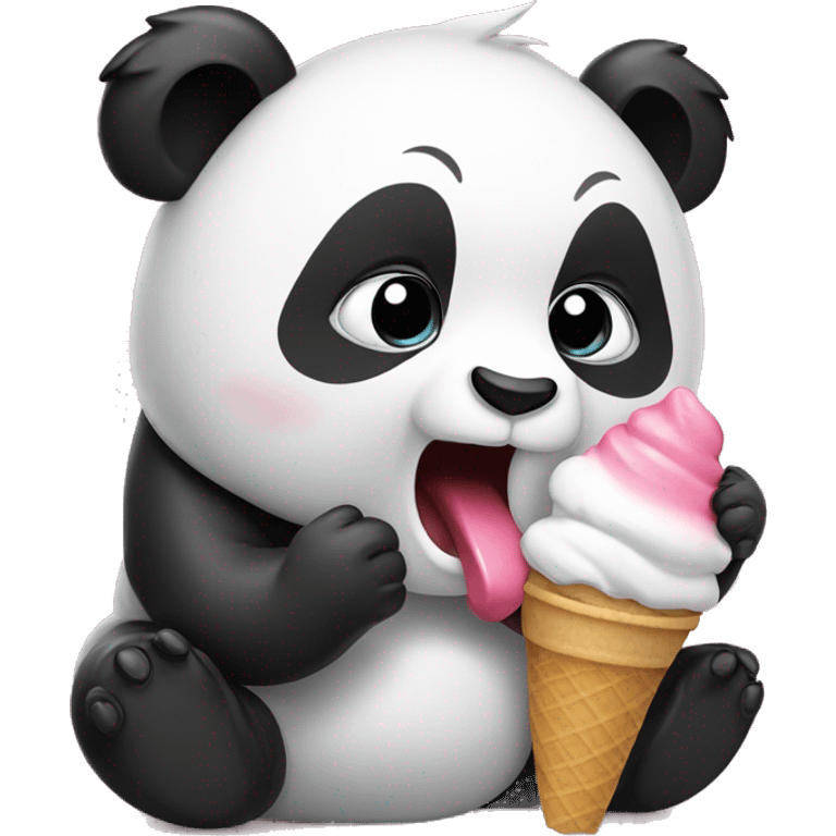 Panda eating ice cream emoji