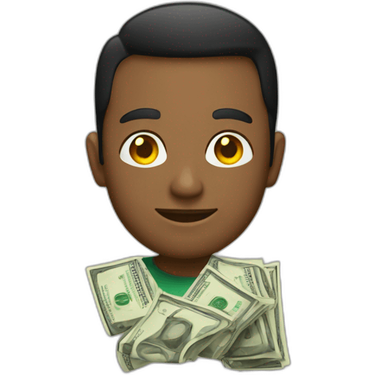 persona con bolsas de dinero emoji