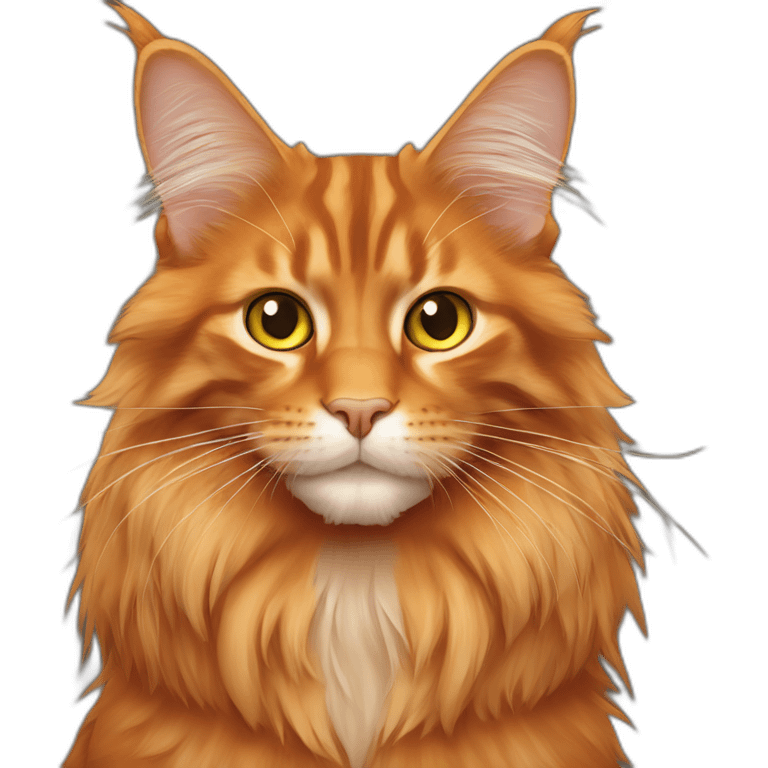 all-orange-maine-coon-cat emoji