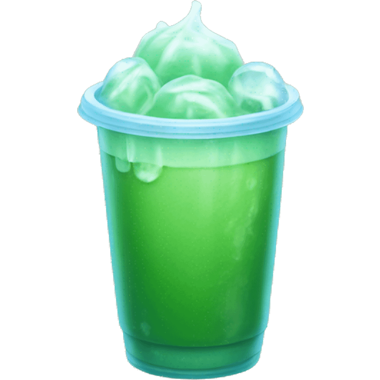 A plastic cup of ice matcha emoji