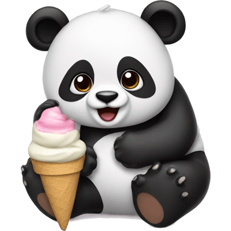 Panda eating ice cream emoji