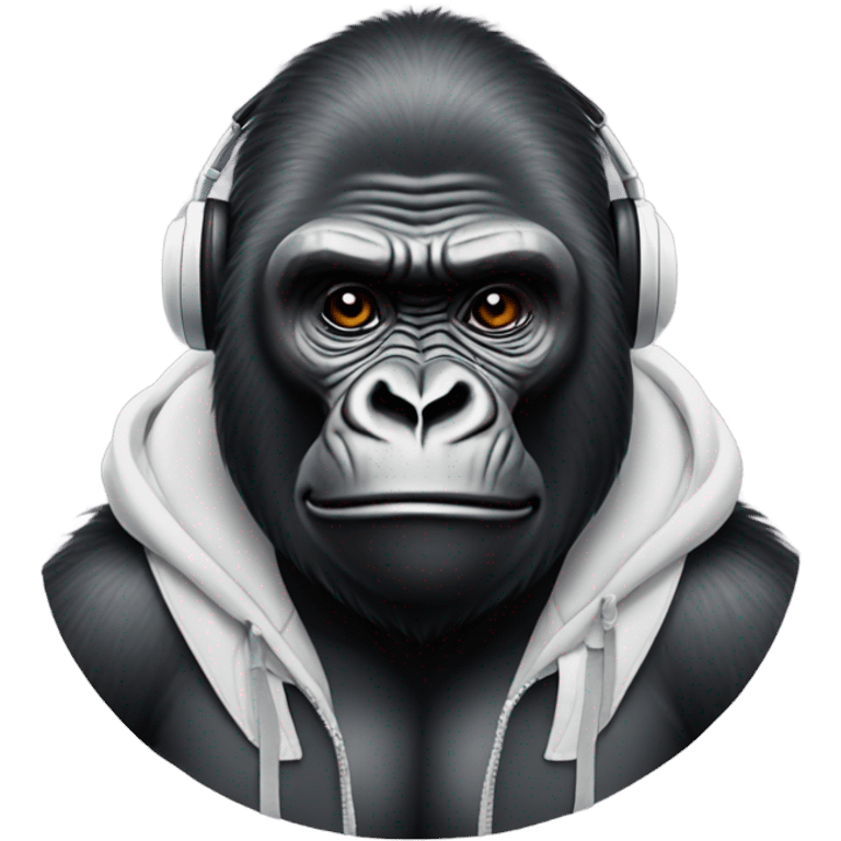 Gorilla wearing AirPods emoji