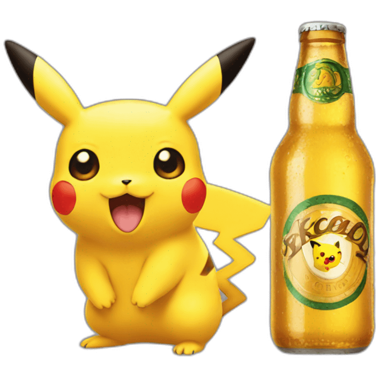 Pikachu beer emoji