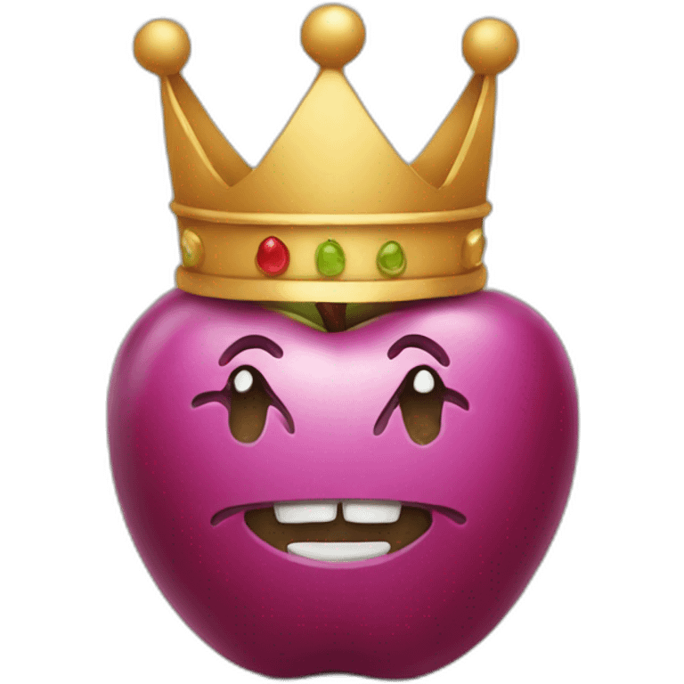 apple with crown emoji