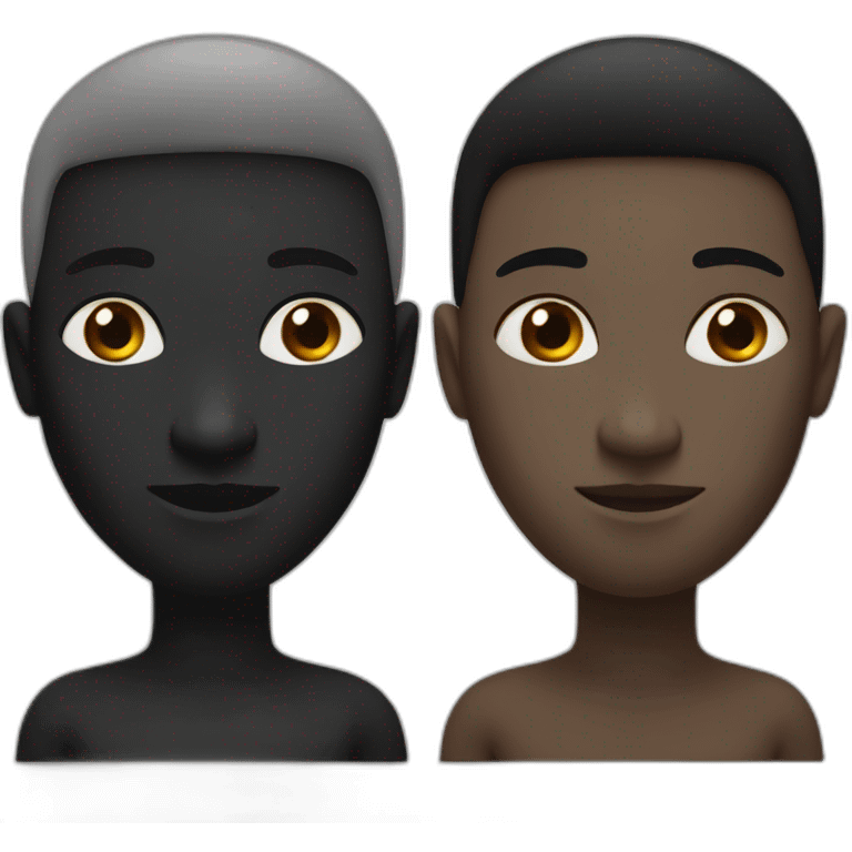 Face with half black skin and half white skin emoji