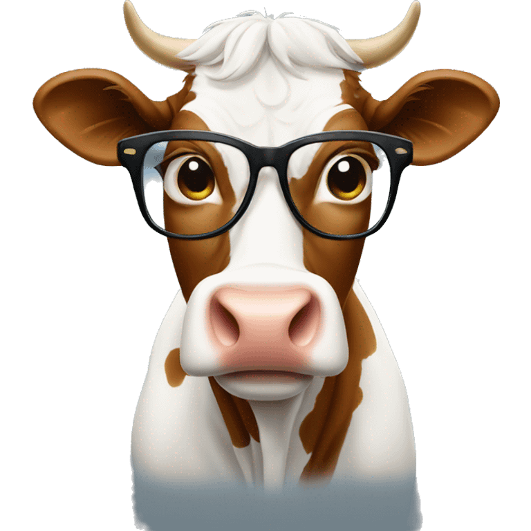 cow wearing glasses emoji