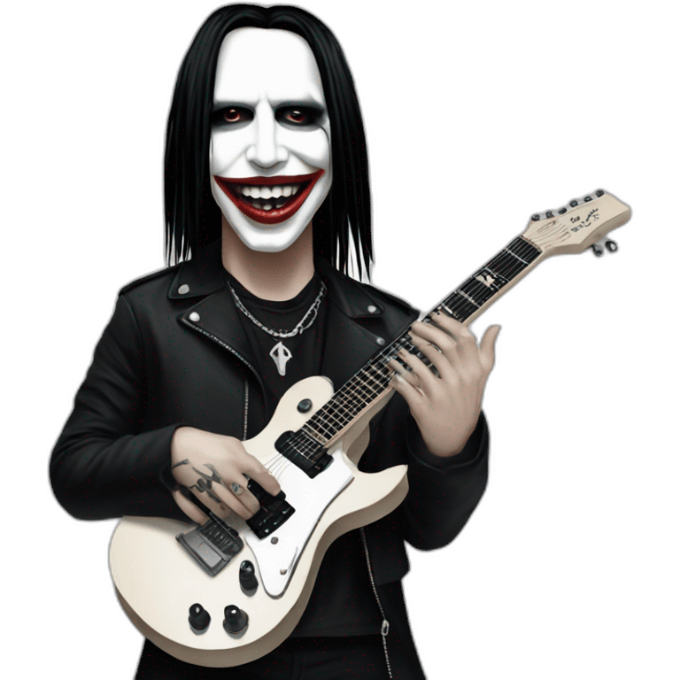 Marilyn manson with rock guitar emoji