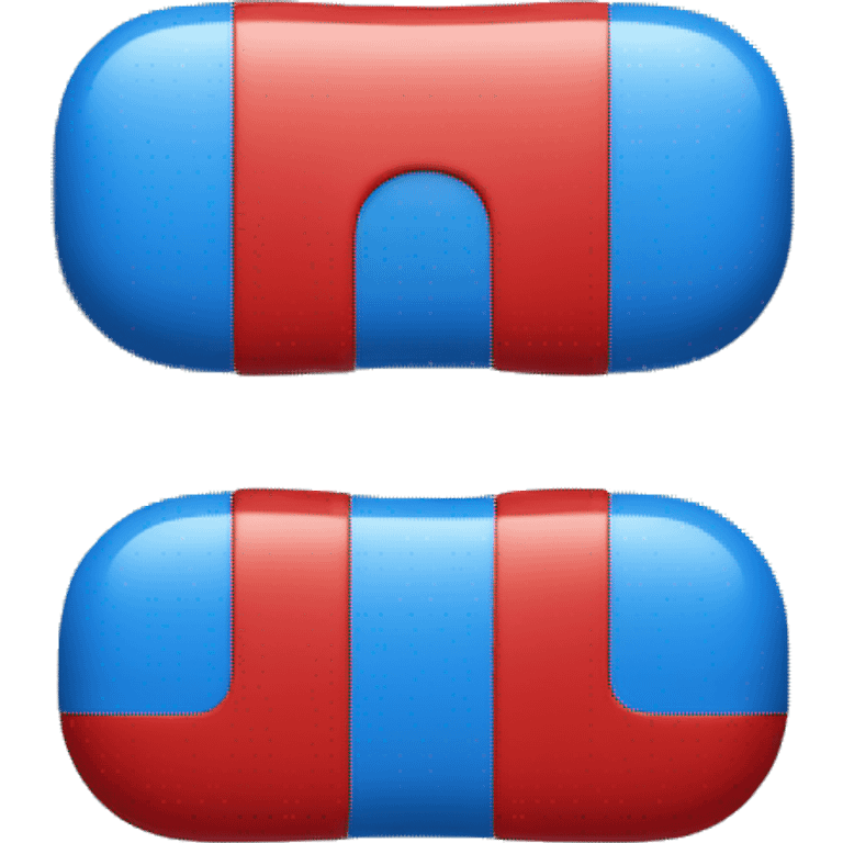 Blue V and red V stacked on top of one another emoji