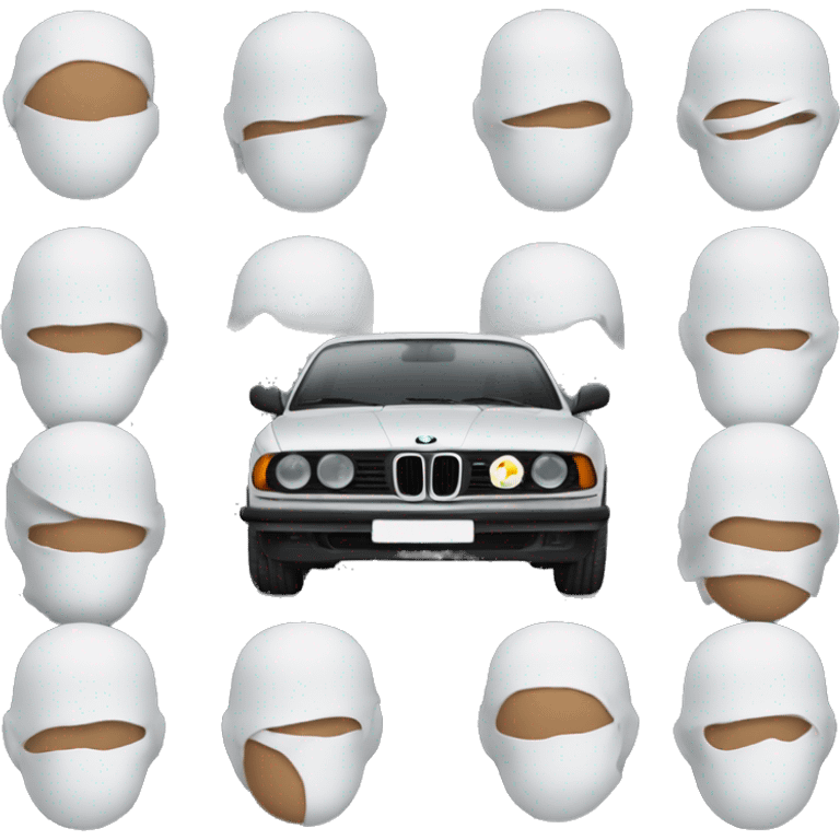 beater of a car BMW with bandages on it emoji