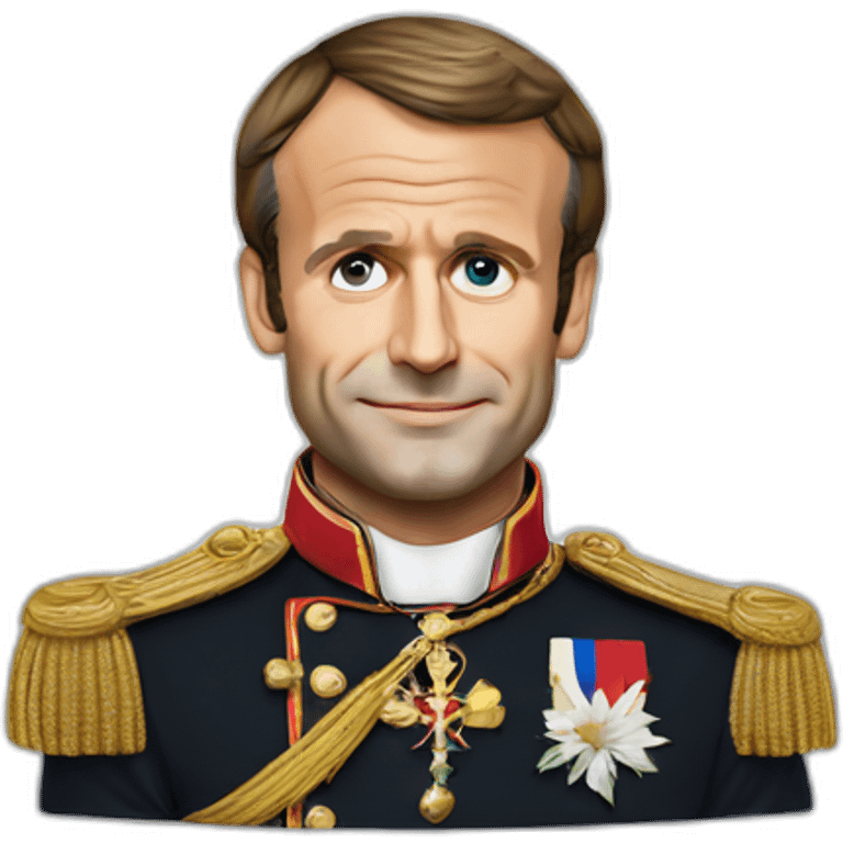 Emmanuel Macron avec un chapelet emoji