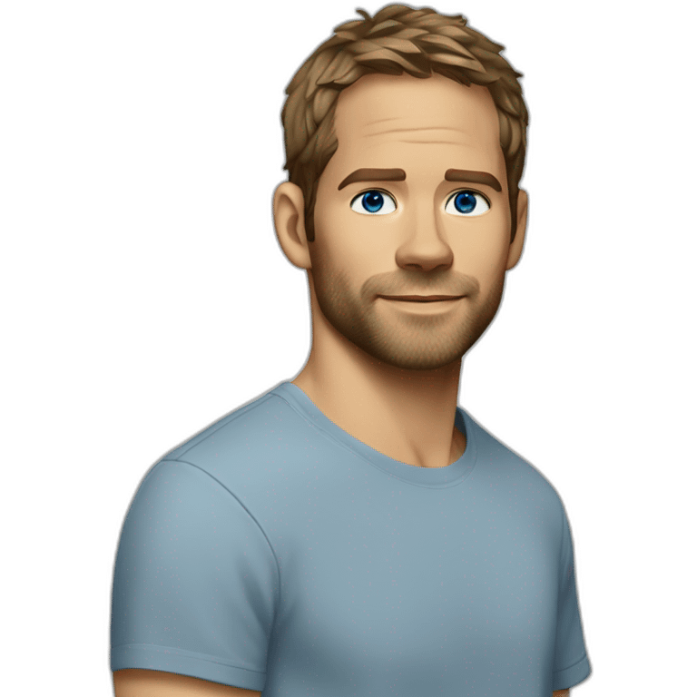 actor paul walker blue eyes with a t-shirt on emoji