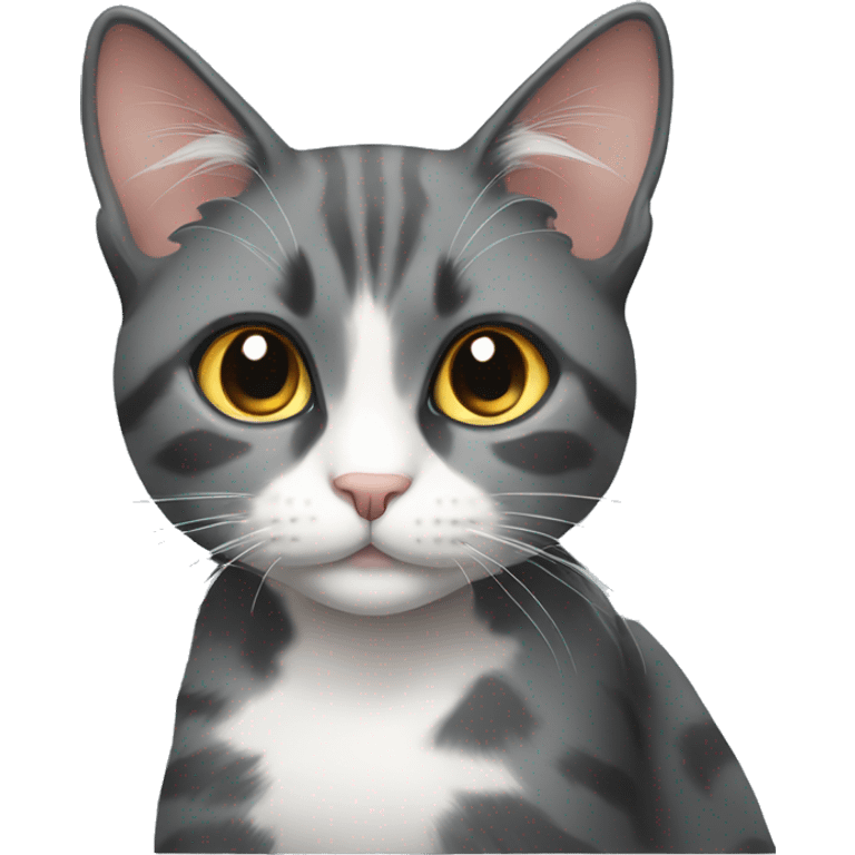 Grey calico cat emoji