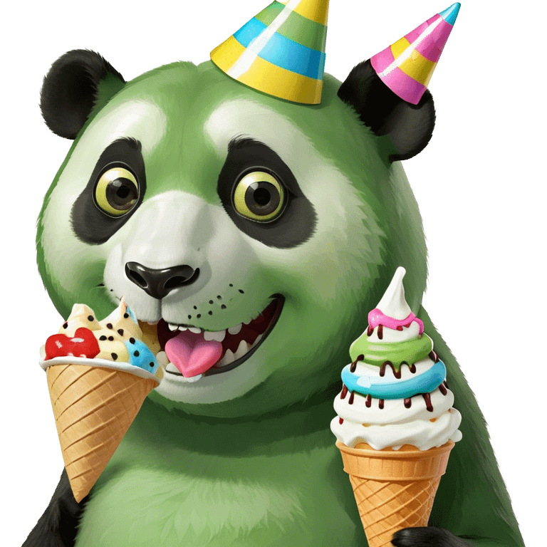 Panda eating ice cream emoji