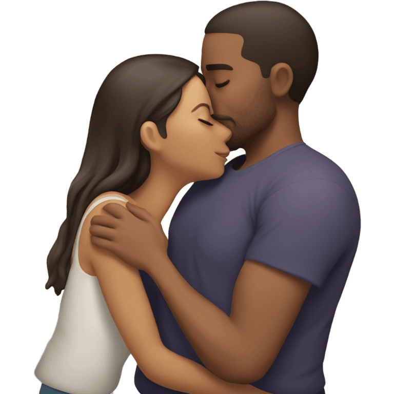 Man kissing girlfriend emoji