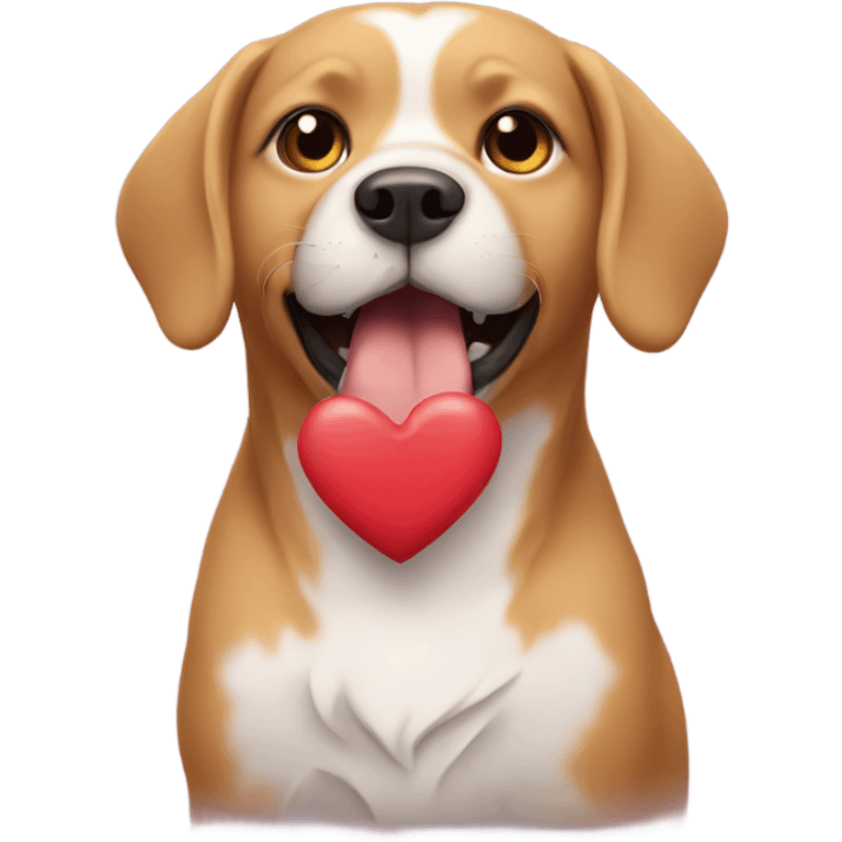 Dog with a heart around it emoji