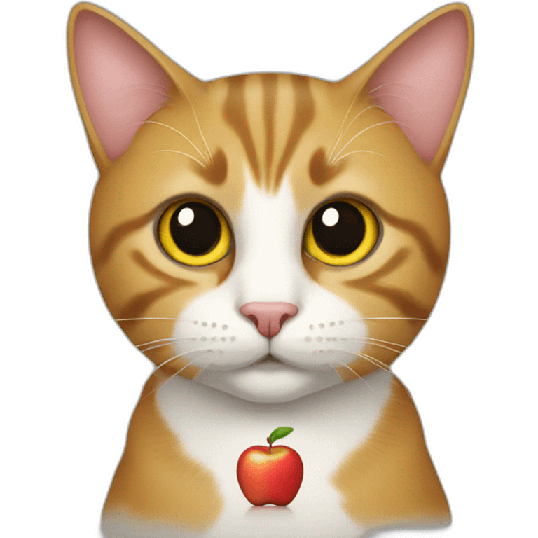 cat-with-apple emoji