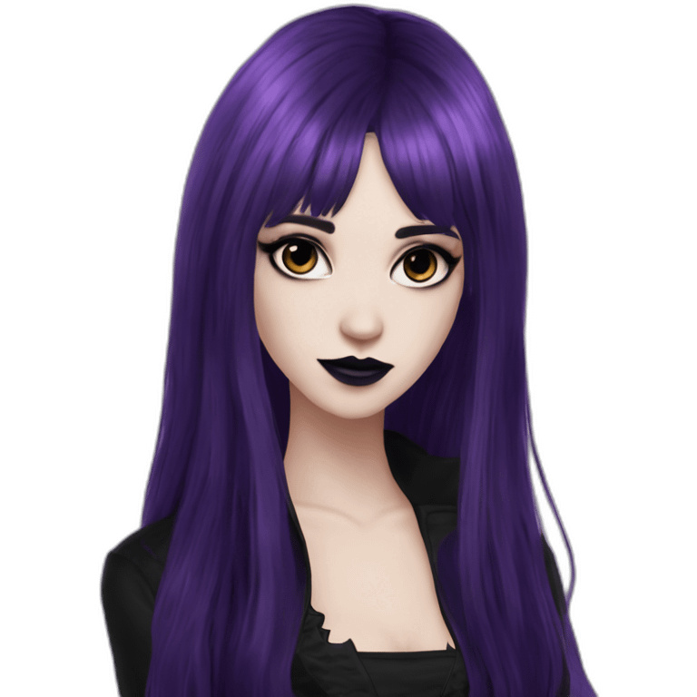 Elissabat-with-bangs-long-hair-dark-purple-and-black-vampire-goth-makeup-pinkeyes-romanticgothcloses- emoji