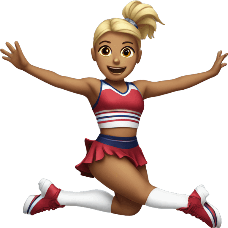 Cheerleader flying with bases underneath  emoji